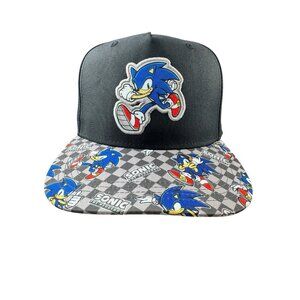 Sega Sonic The Hedgehog Snapback Cap Hat Black Adjustable OSFA RN115665 Gamer